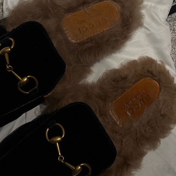 Gucci Black and Brown Fur-Lined Men's Loafers - Picture 2 of 8